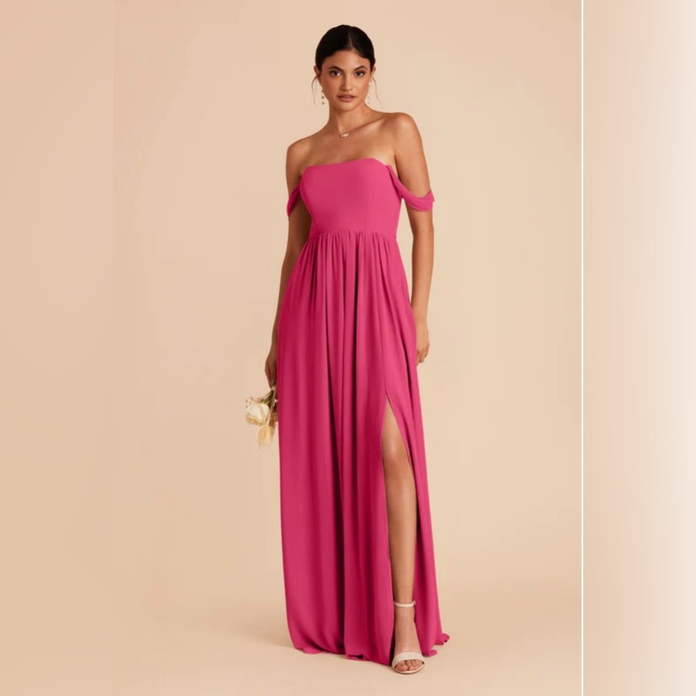 Birdy Grey Pink Off-Shoulder Maxi Gown for Weddings